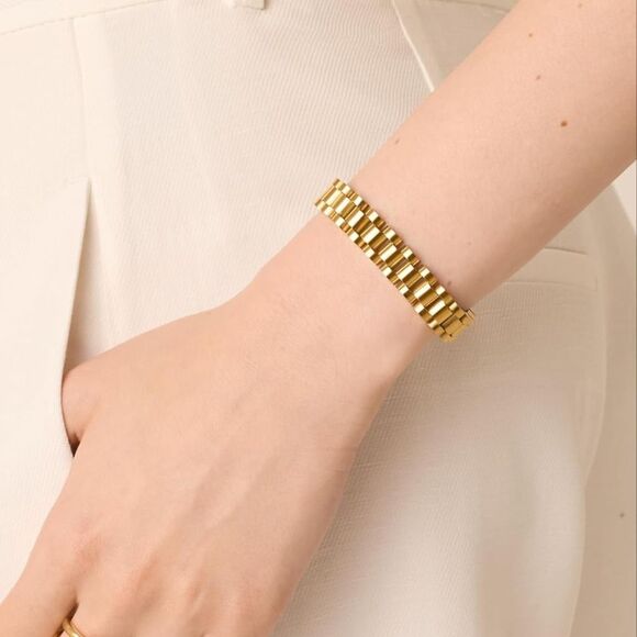 14k Gold Plated Chain Link Bracelet - Picture 1 of 3